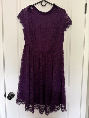 Elegant Purple Lace Formal Dress for Women